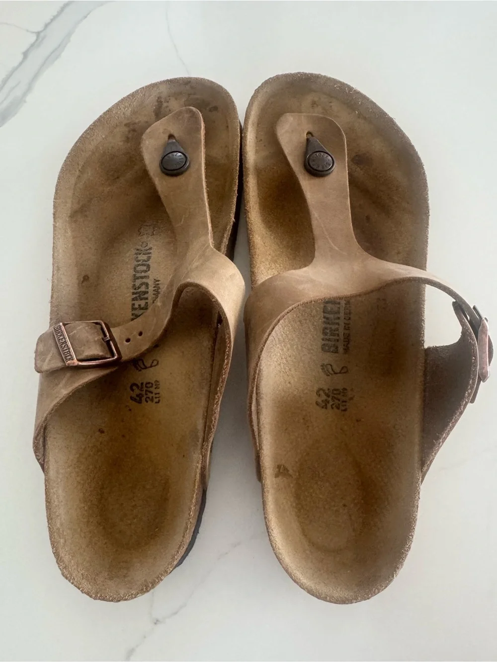Birkenstock Brown Suede Gizeh Thong Sandals